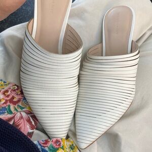 Something Navy White Arabella Spliced Mules Size 6.5 genuine leather